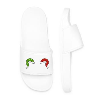 Chapeau de Père Noël drôle - Claquettes Homme - blanc - Devant
