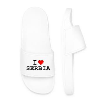 Ich liebe Serbien - J’aime la Serbie - Claquettes Homme - blanc - Devant