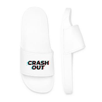 Crash Out - Glitch Style Black Red Cyan - Men’s Pool Sliders - white - Front