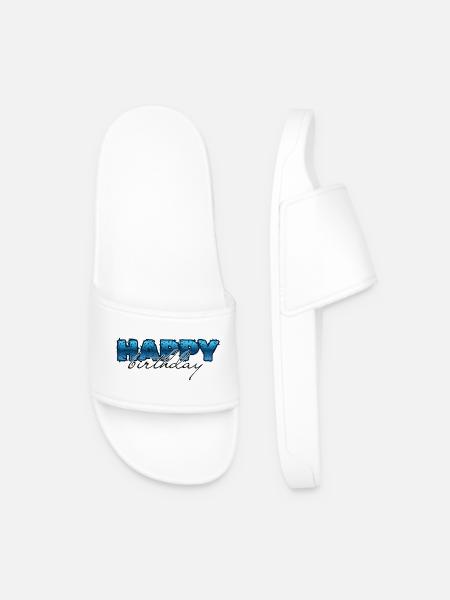 Happy Birthday, Congratulations, Birthday - Men’s Pool Sliders - white