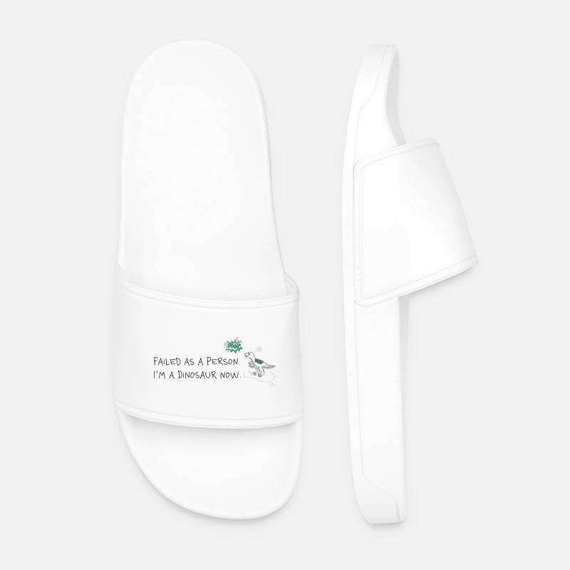 Failure as a human, now a dinosaur - Men’s Pool Sliders - white