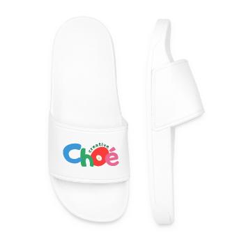 Choe Creative Text - Men’s Pool Sliders - white - Front