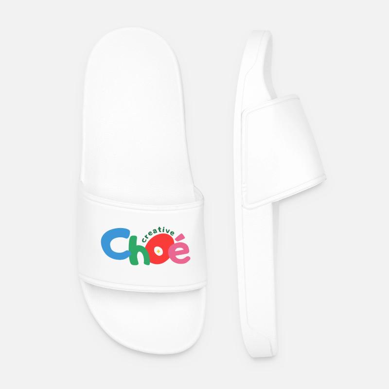 Choe Creative Text - Men’s Pool Sliders - white