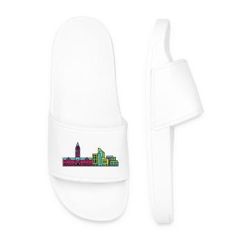 Bradford City Skyline Rathaus Moderne Linienkunst - Männer Badelatschen - Weiß - Vorne