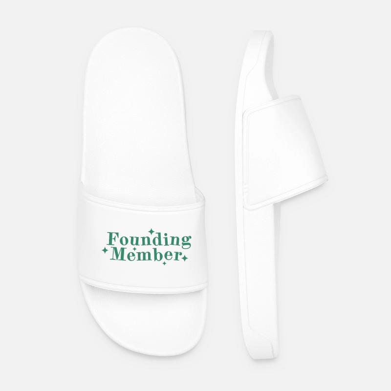 Founding Member Schriftlogo Sterne - Männer Badelatschen - Weiß