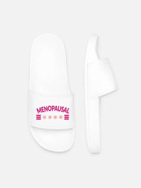 Menopause Menopausal Women - Men’s Pool Sliders - white