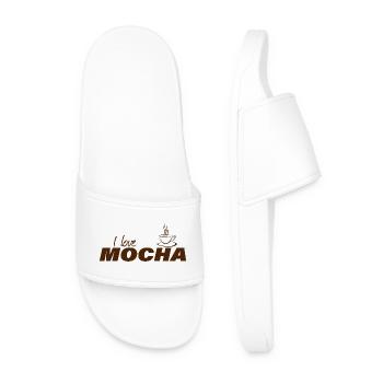 I LOVE MOCHA - Men’s Pool Sliders - white - Front