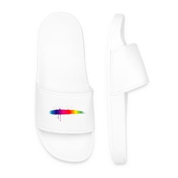 Dégradé de coups de pinceau arc-en-ciel Splash - Claquettes Homme - blanc - Devant