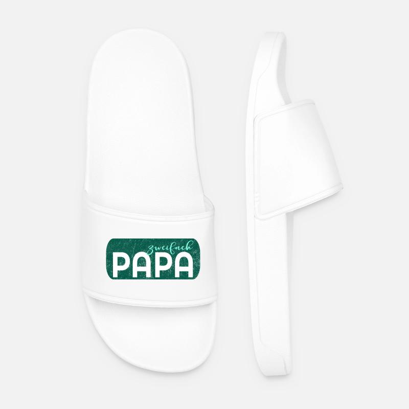 Zweifach Vater Papa - Männer Badelatschen - Weiß