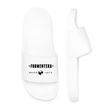 Formentera, Espagne, coordonnées de la planète Terre - Claquettes Homme - blanc - Devant