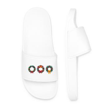 Anniversaire et Noël de couronne festive - Claquettes Homme - blanc - Devant