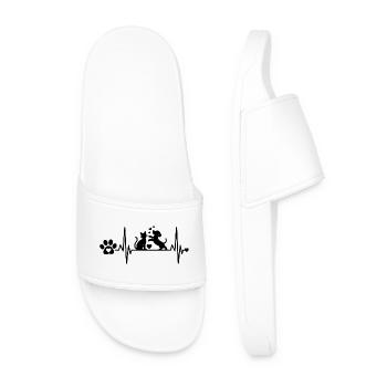 CŒUR DE PATTE DE CHAT ET DE CHIEN QUI BAT - Claquettes Homme - blanc - Devant