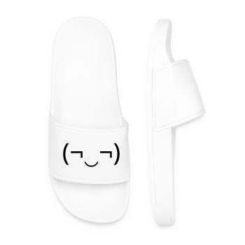Émoticône espiègle (¬‿¬) sourire espiègle - Claquettes Homme - blanc - Devant