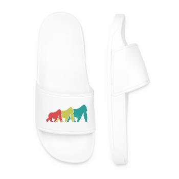 Three Monkeys Silhouettes Retro - Men’s Pool Sliders - white - Front