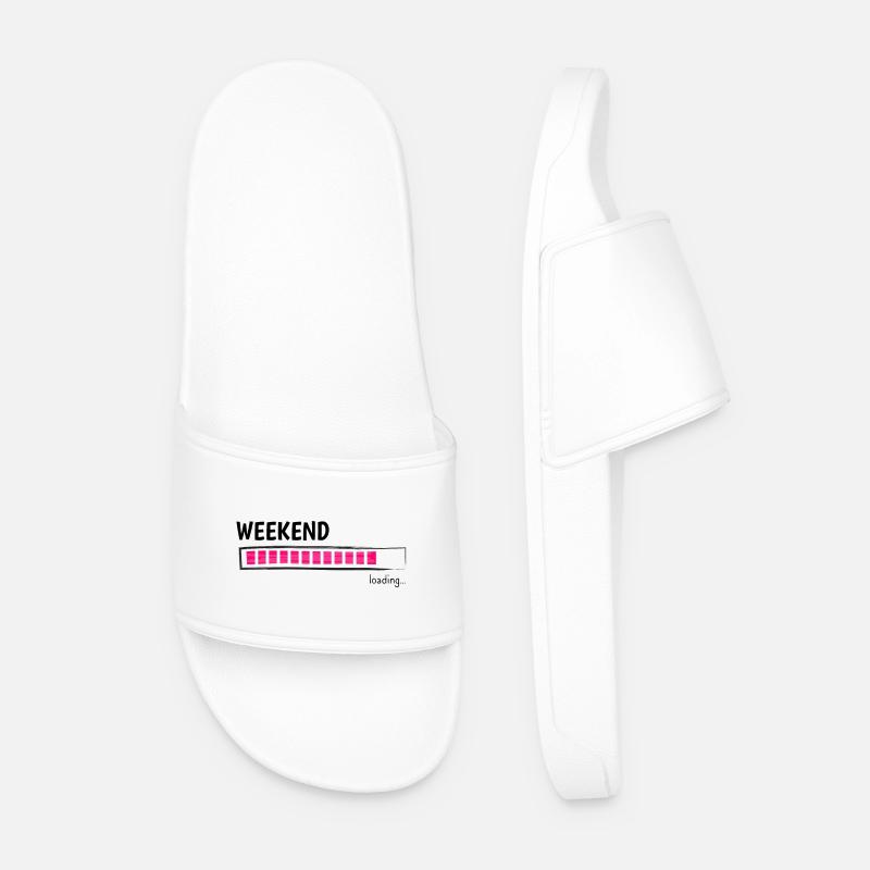 Weekend Loading Bar Leisure Mode - Men’s Pool Sliders - white