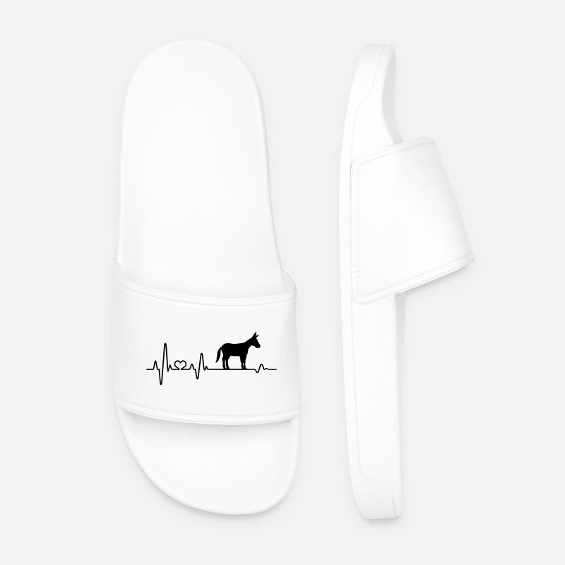 Asino battito cardiaco Muli mulo agricoltore - Ciabatte per il mare da uomo - bianco