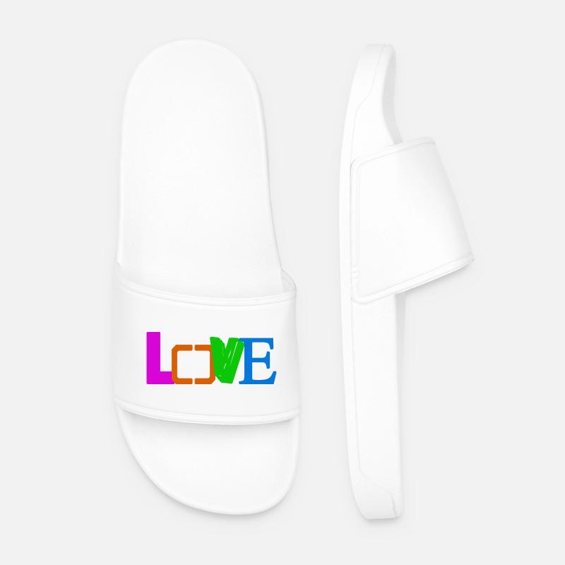 LIEBE - Männer Badelatschen - Weiß
