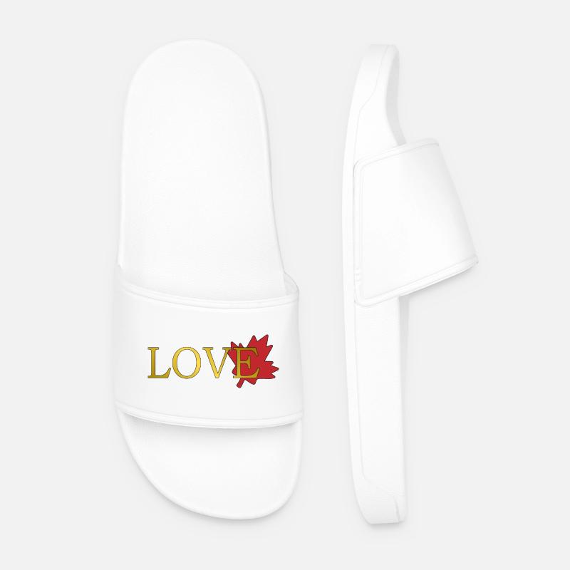 Amour Feuille d'érable du canada - Claquettes Homme - blanc