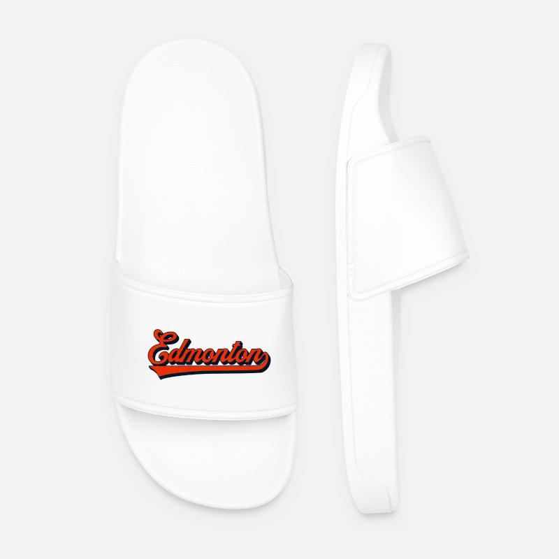 Edmonton Script Vintage Logo - Claquettes Homme - blanc
