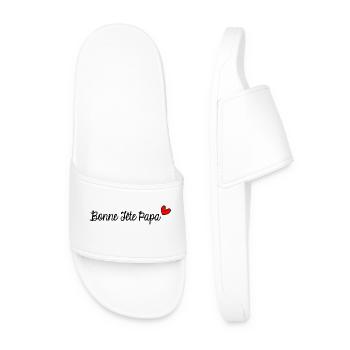 FÊTE DES PÈRES. BONNE FÊTE PAPA. PAPA. BONNE FÊTE - Claquettes Homme - blanc - Devant