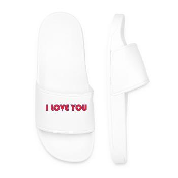LOVE. COUPLE. JUST MARRIED. EVJF. SAINT VALENTIN. - Claquettes Homme - blanc - Devant