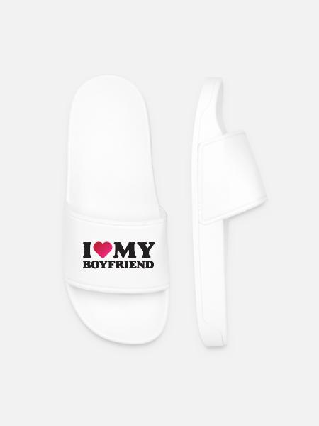 J’aime mon petit ami - Claquettes Homme - blanc
