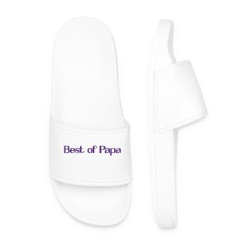 FATHER's DAY. HAPPY BIRTHDAY DAD. DAD. HAPPY BIRTHDAY. - Men’s Pool Sliders - white - Front