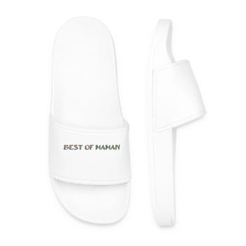 MOM. MOTHER's DAY. HAPPY MOTHER'S BIRTHDAY - Men’s Pool Sliders - white - Front