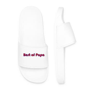 FATHER's DAY. HAPPY BIRTHDAY DAD. DAD. HAPPY BIRTHDAY. - Men’s Pool Sliders - white - Front