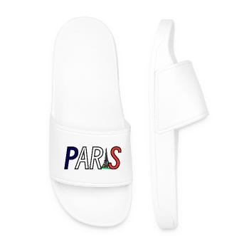 Paris Silhouette mit Eiffelturm Farbenspiel - Männer Badelatschen - Weiß - Vorne