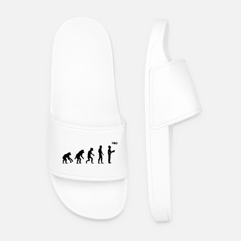 Drohnen Pilot Evolution Entwicklung lustig Design - Männer Badelatschen - Weiß