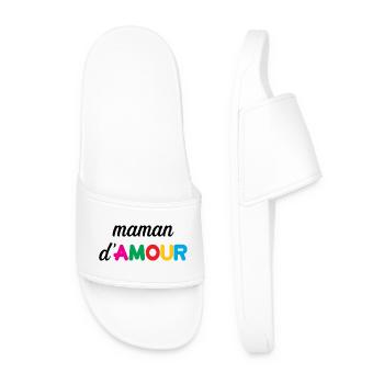 Maman d'Amour - Mother's Day - Men’s Pool Sliders - white - Front