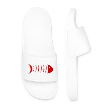FISH. APRIL FOOL. HOLIDAY. SUMMER. HUMOR - Men’s Pool Sliders - white - Front