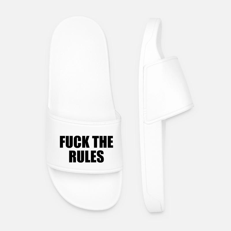 Fuck the rules - Männer Badelatschen - Weiß