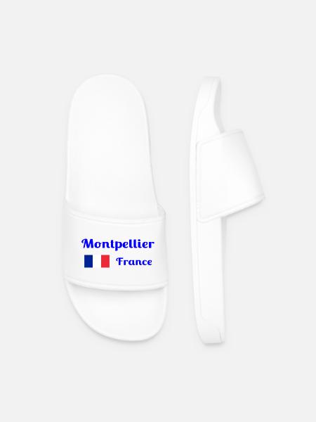 Montpellier, France- Imprimés élégants - Claquettes Homme - blanc