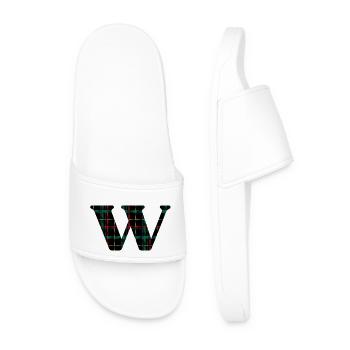 Monogramme w tartan écossais - Claquettes Homme - blanc - Devant