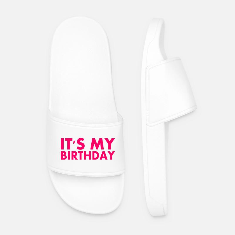 It's my birthday - Men’s Pool Sliders - white