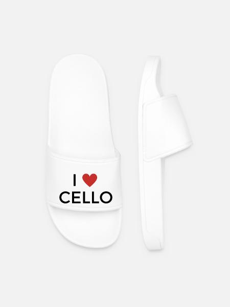 Ich liebe Cello - I love Cello - Männer Badelatschen - Weiß
