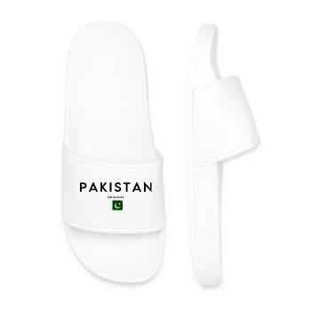 Pakistani pride, minimalist sleek design - Men’s Pool Sliders - white - Front