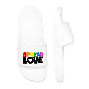 T-Shirt mit Spread Love in Regenbogenfarben - Männer Badelatschen - Weiß - Vorne