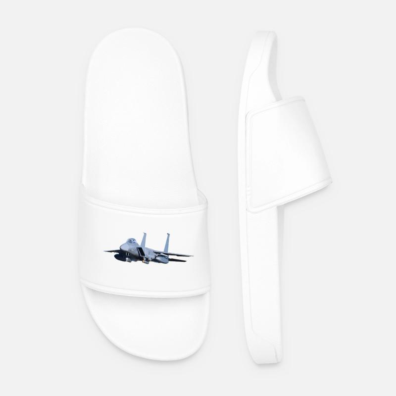 F-15 Kampfjet Illustration - Männer Badelatschen - Weiß