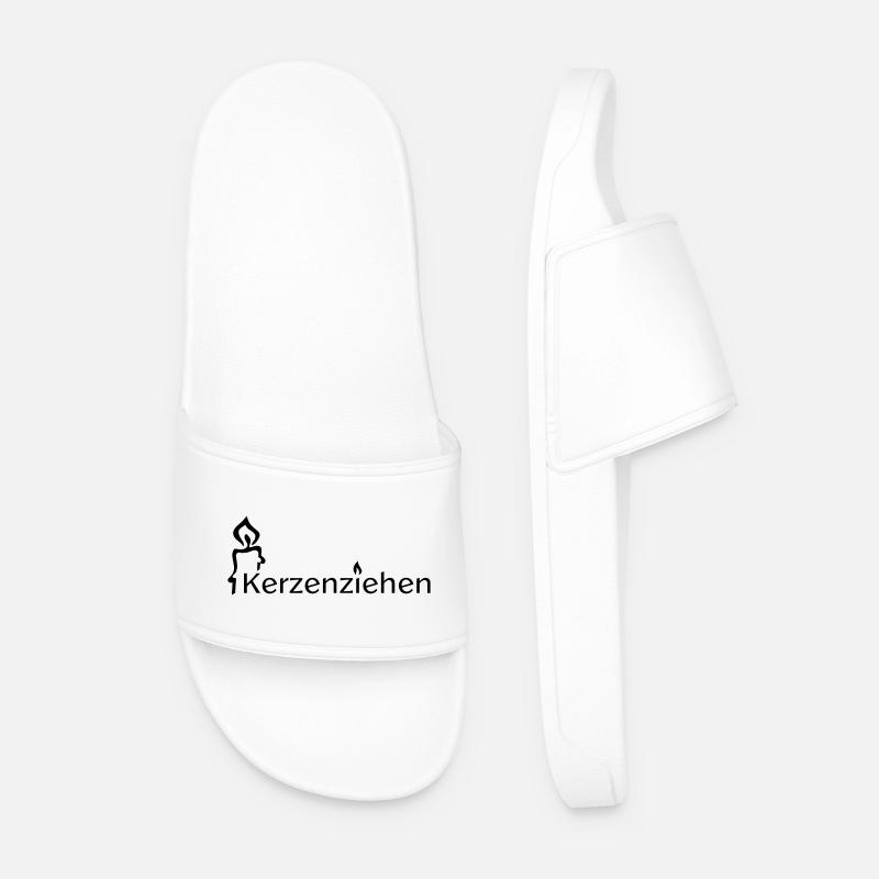 Kerzenziehen - Männer Badelatschen - Weiß