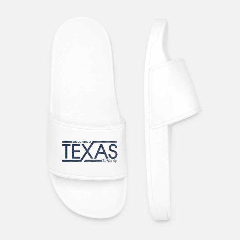 Texas Stripes Retro State Panel - Männer Badelatschen - Weiß