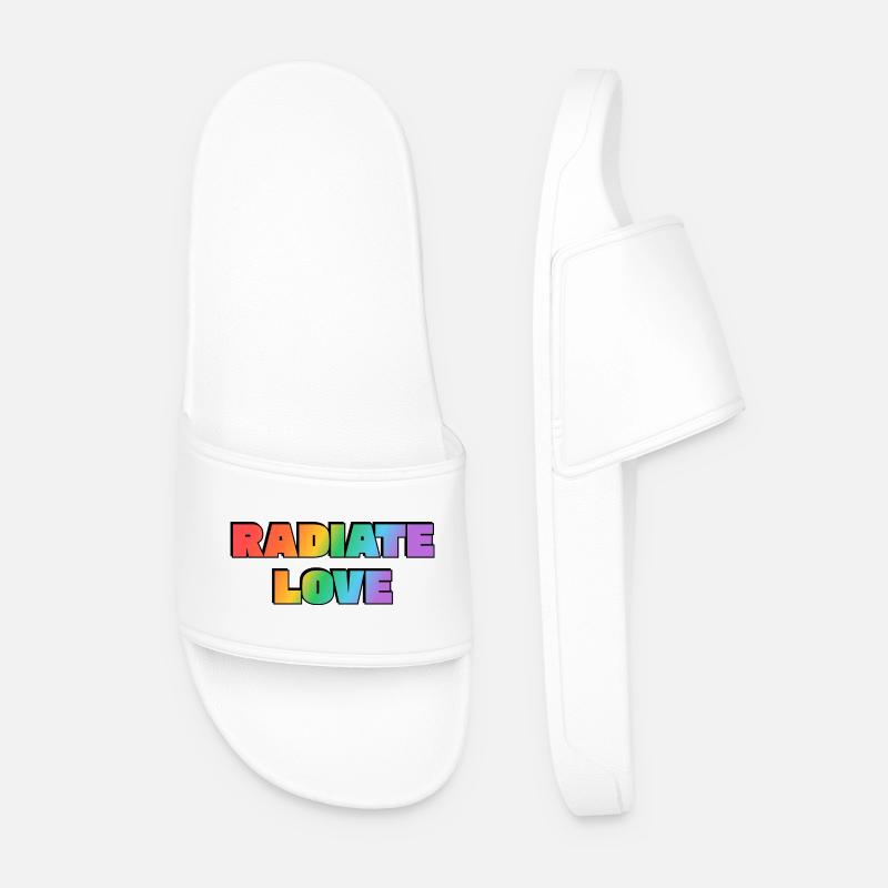 Strahlen Sie Liebe Regenbogen aus - Männer Badelatschen - Weiß