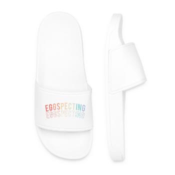 Expectant Mom Easter Gender Reveal - Men’s Pool Sliders - white - Front