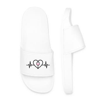 Wine Wine Glass Heart Rosé Wine - Men’s Pool Sliders - white - Front
