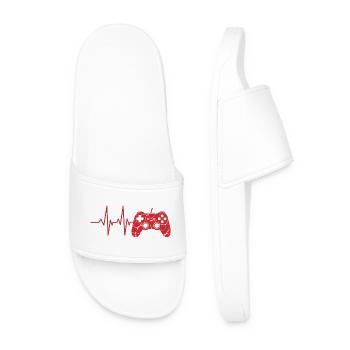 Heartbeat Controller Motif - Men’s Pool Sliders - white - Front