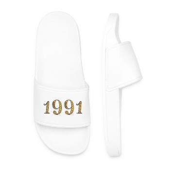 Cadeau d’anniversaire 1991 Vintage 1991  - Claquettes Homme - blanc - Devant