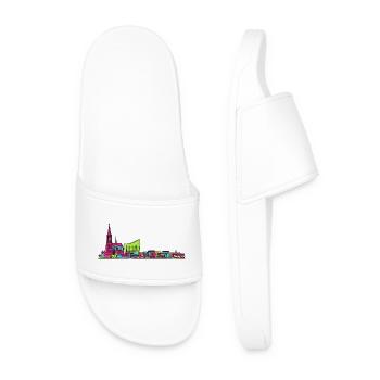Skyline de la cathédrale de Strasbourg City City Line Art - Claquettes Homme - blanc - Devant