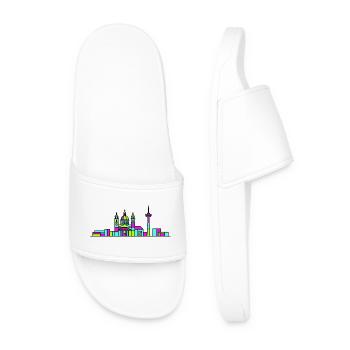 St Polten City Skyline Town Hall Line Art - Men’s Pool Sliders - white - Front